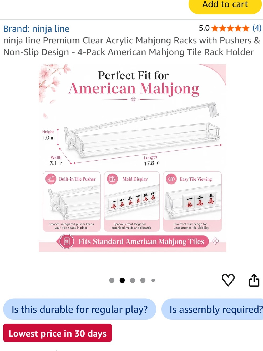 Clear Acrylic Mahjong Tile Racks - Picture 4 of 7